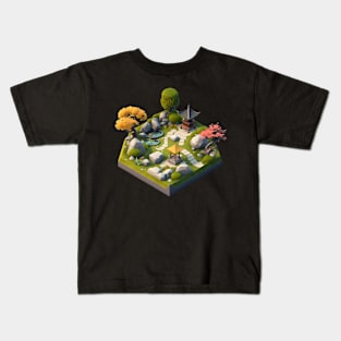 Isometric Zen Garden Kids T-Shirt